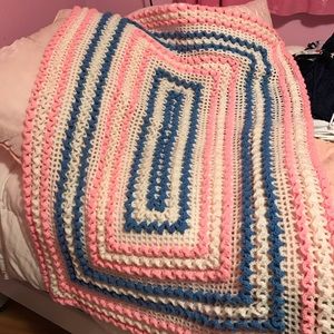 Hand Knitted cable Twist Baby Blanket